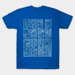 Caloocan, Philippines Map Typography - Blueprint T-Shirt